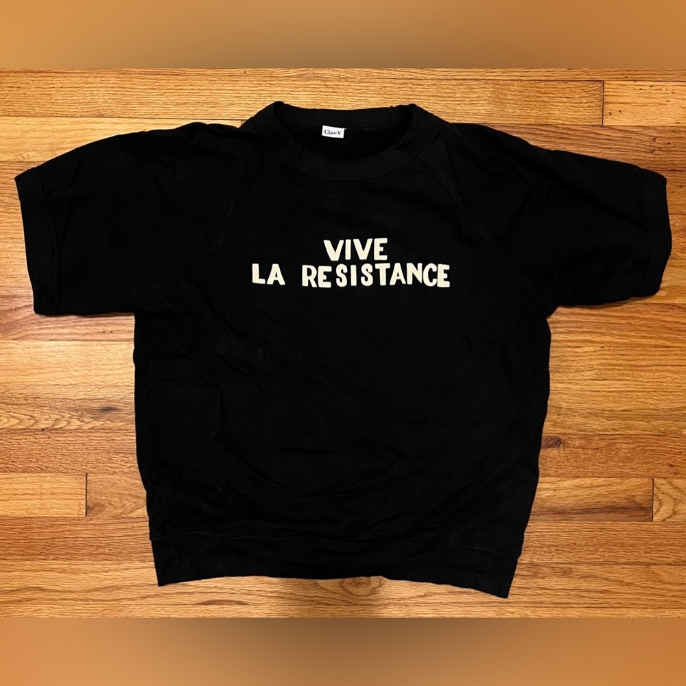 Clare V short sleeved sweatshirt, Black